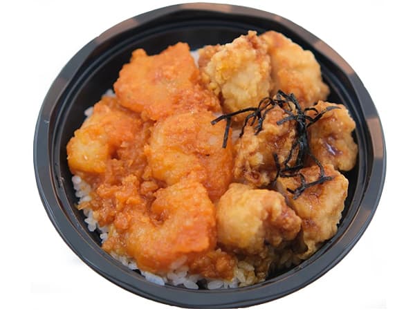 海老チリ＆唐揚げ丼